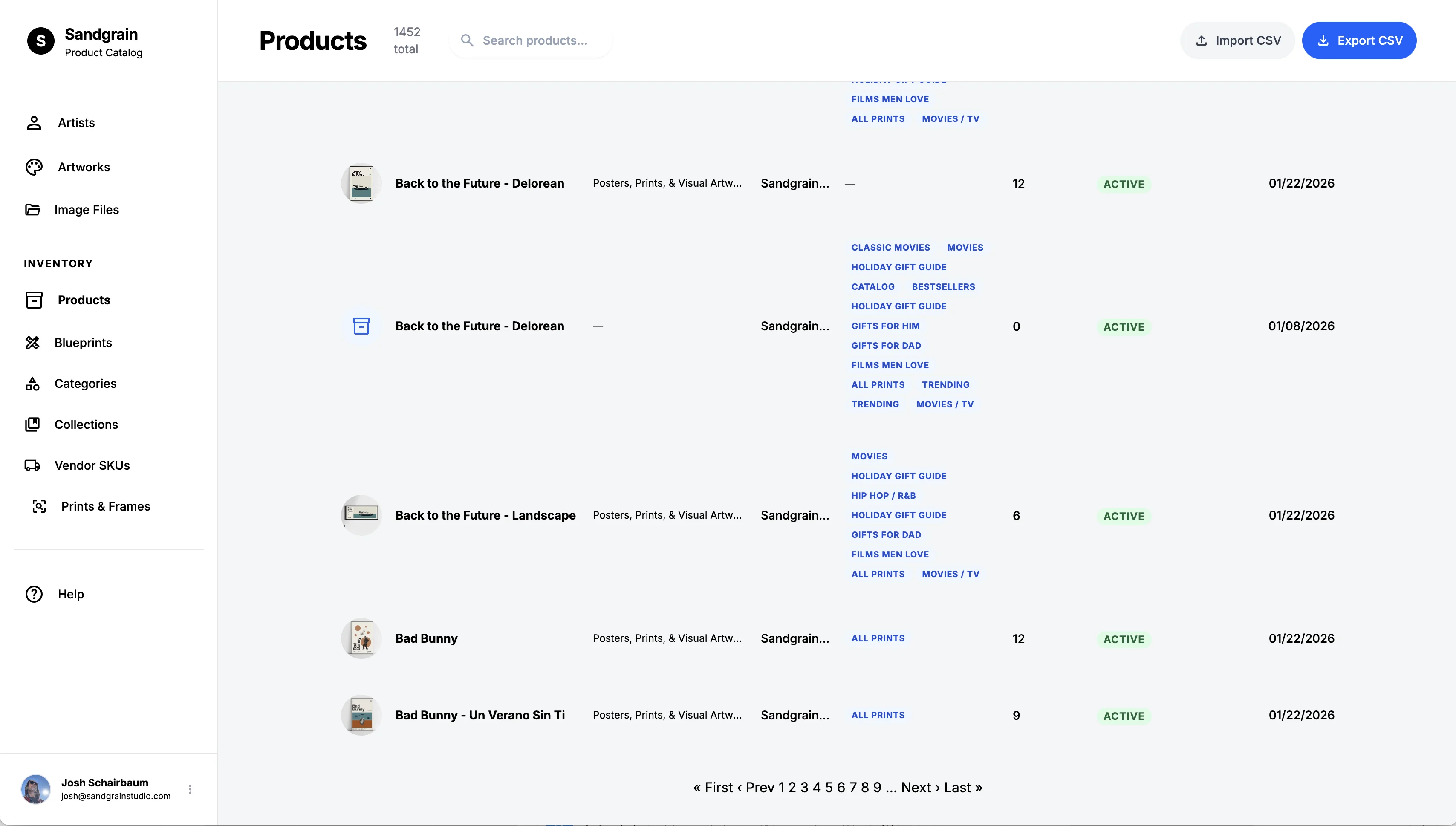 Great Western Productions dashboard showing e-commerce automation workflows