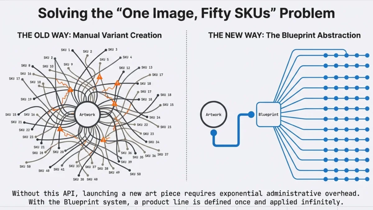 Diagram illustrating the SKU complexity problem in e-commerce