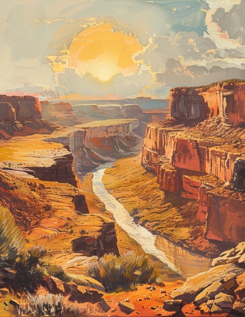 Sundown in the Sunburnt Canyon